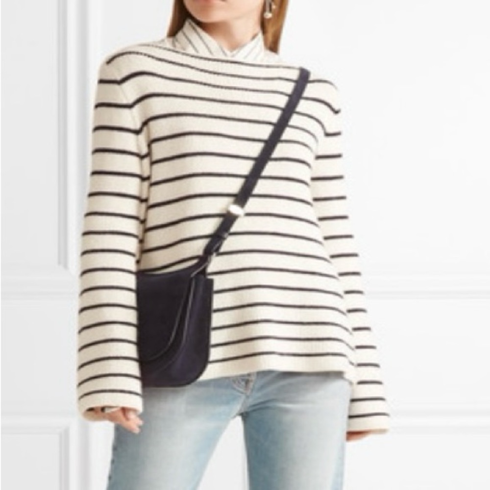Striped Cream and Black Cozy Knit Sweater - Women